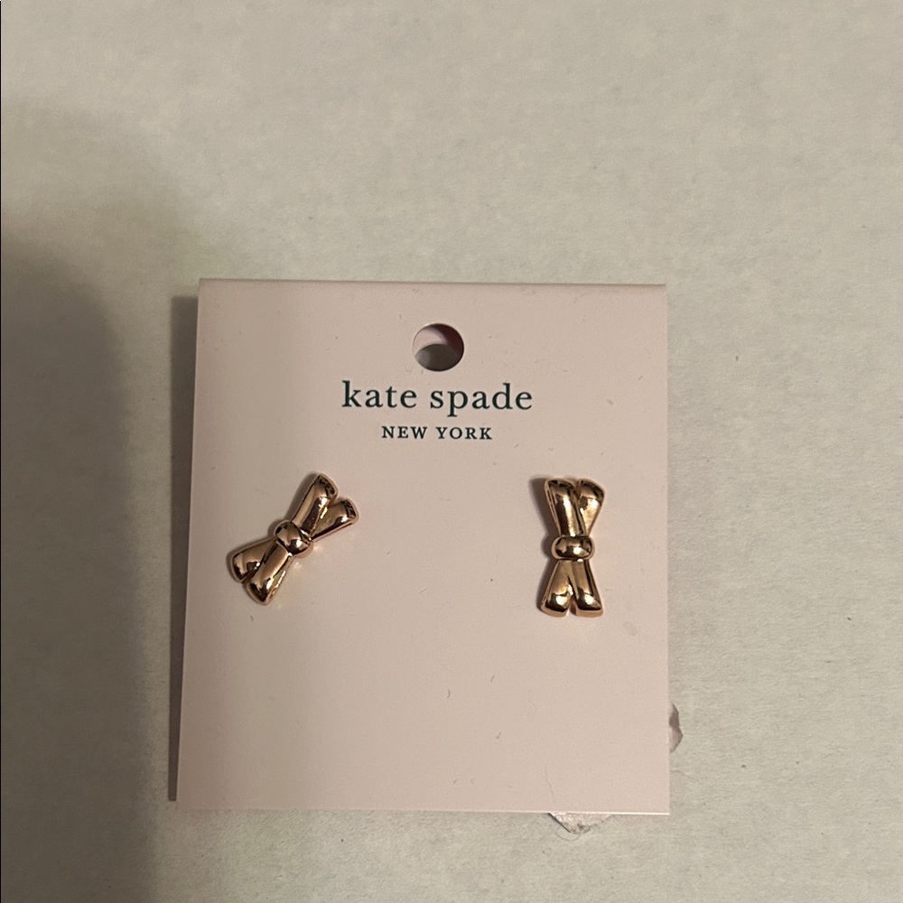 Kate Spade nickel free  Gold Bow Studs earrings.